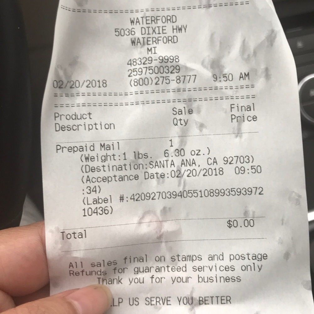 Proof of Shipping